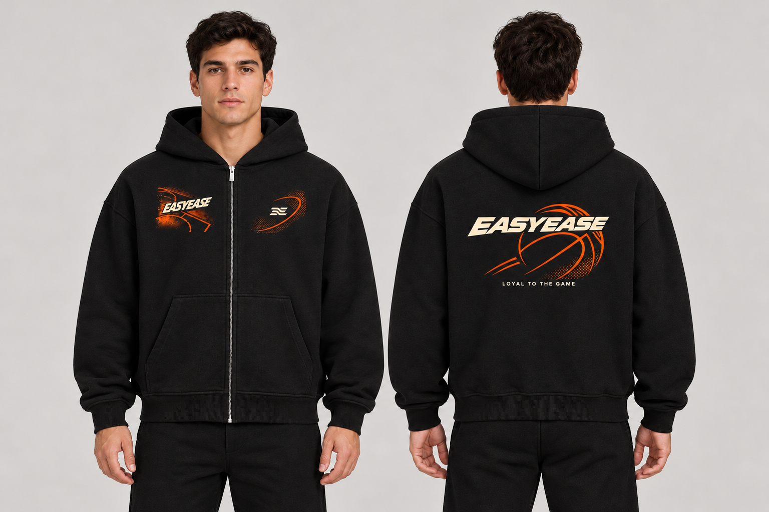 EASYEASE Court Energy – Oversized Zipper Hoodie