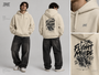 EASYEASE Flight Mode Basketball Oversized Hoodie – Detail und Backprint
