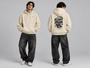 EASYEASE Flight Mode Basketball Oversized Hoodie – Model Vorder- und Rückansicht