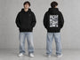 EASYEASE Hustle Basketball Oversized Hoodie – Model Vorder- und Rückansicht