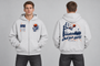 Own Your Game Oversized Zipper Hoodie, Vorder- und Rückansicht am Model