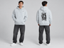 EASYEASE Rise Above Basketball Oversized Hoodie – Model Vorder- und Rückansicht