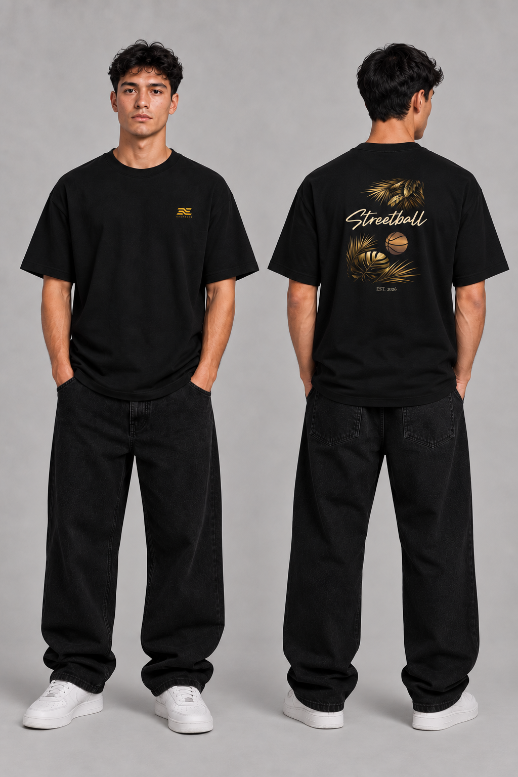 Streetball Heavy Basketball Shirt – Front- und Rückansicht