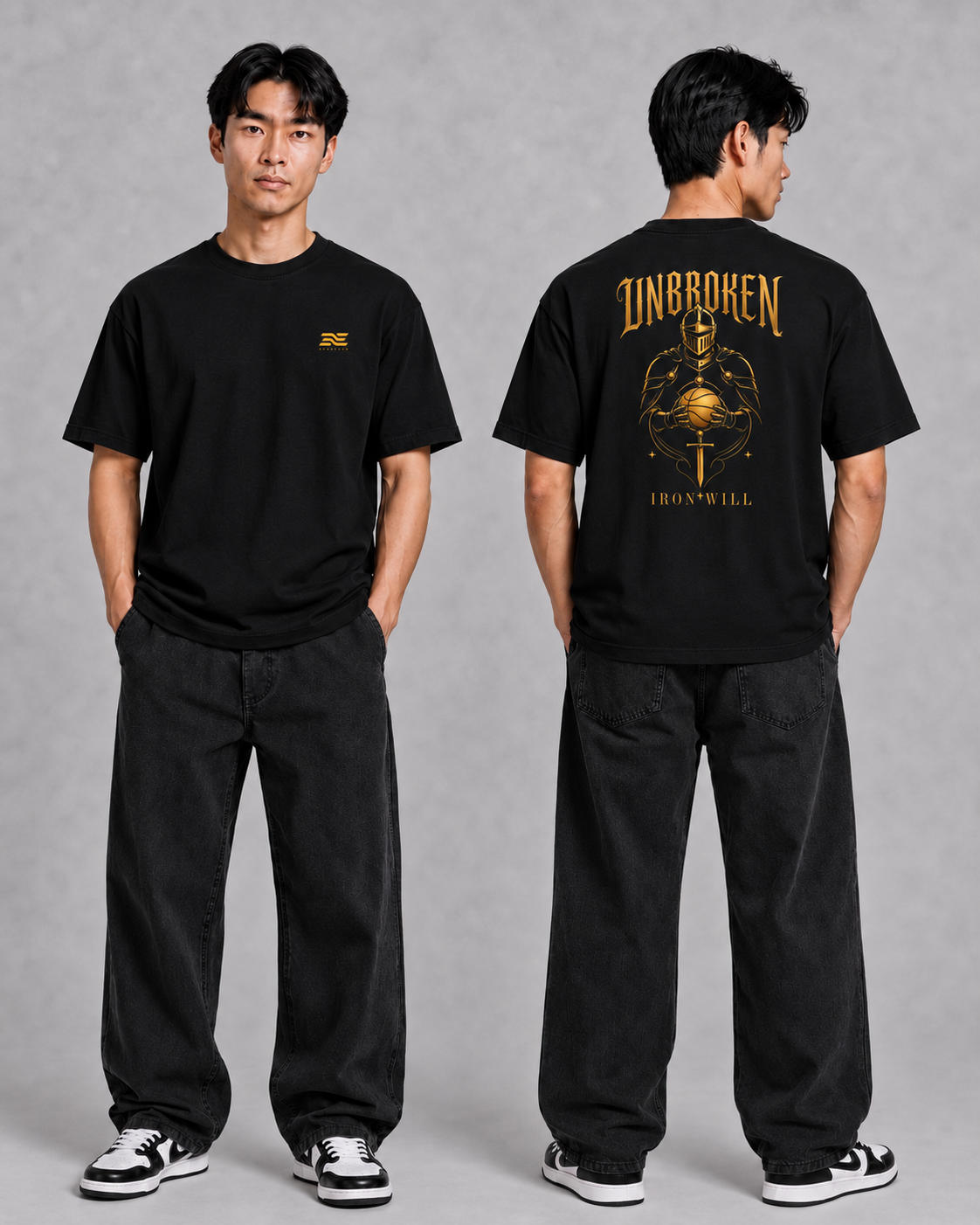 Unbroken Heavy Basketball Shirt – Front- und Rückansicht
